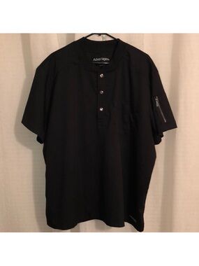 Uniform Advantage 2X Black Three Snap Front Short Sleeve Uniform Top
